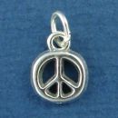 Peace Sign Symbol Small Sterling Silver Charm for Charm Bracelet or Necklace
