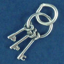 Keys to my Heart Sterling Silver Charm