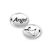 Inspiration Message Word Beads: Angel Mini with Flying Outline Angel Sterling Silver Charm