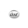 Inspiration Message Word Beads: God Mini Sterling Silver Charm