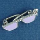 Designer Sunglasses Sterling Silver Charm Wholesale 3D Moveable with Violet Enamel Pendant