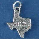 State of Texas Map Sterling Silver Charm Pendant for Charm Bracelet