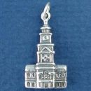 Independence Hall 3D Sterling Silver Historical Charm Pendant