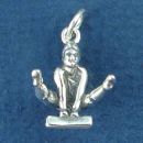 Gymnast in Pose on Balance Beam 3D Sports Sterling Silver Charm Pendant