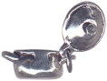 Kitchen: Cooking Pot with Moveable Lid 3D Sterling Silver Charm Pendant