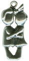 Boy and Girl Kissing Sterling Silver Charm Pendant