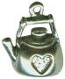 Tea Pot with Heart Accent Sterling Silver Charm Pendant