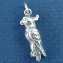 Bird Cockatiel 3D Sterling Silver Charm Pendant