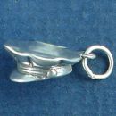 Police Officer's Hat Sterling Silver Charm 3D Pendant