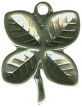 Shamrock Four Leaf Clover Lucky Charm Irish Sterling Silver Charm Pendant