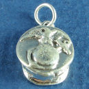 Military: Marine Corps Cap 3D Sterling Silver Charm Pendant