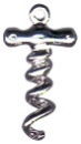 Wine Cork Screw 3D Sterling Silver Charm Pendant Wholesale