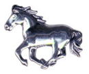 Horse Galloping Sterling Silver Charm Pendant