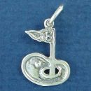 Golf Hole with Pin Sterling Silver Charm Pendant