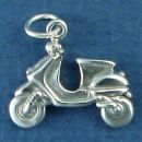 Motor Scooter 3D Sterling Silver Charm Pendant