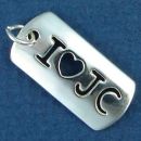 Christian I Heart "Love" J C "Jesus Christ" Sterling Silver Charm Pendant