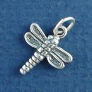 Dragonfly 3D Small Sterling Silver Charm Pendant