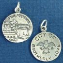 Tour: Philadelphia City of Brotherly Love Double Sided Sterling Silver Charm Disk Pendant