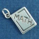Math Text Book with Equation 3D Sterling Silver Charm Pendant
