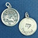 Zodiac Virgo Disk with Word Phrase Practical Sterling Silver Charm Pendant