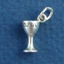 Christian Communion Chalice 3D Sterling Silver Charm Pendant
