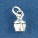 Cupcake 3D Sterling Silver Charm Pendant