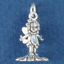 Sunflower Fairy 3D Sterling Silver Charm Pendant