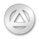 AA Unity Triangle Symbol Message Ring Sterling Silver Pendant