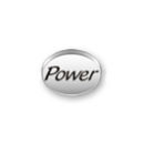 Inspiration Message Word Beads: Power Sterling Silver Charm
