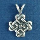 Celtic Knot Cross Sterling Silver Pendant Small