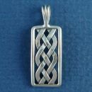 Celtic Knot Rectangle Design Sterling Silver Pendant Small