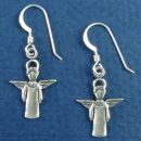 Angel with Wings Spread Sterling Silver Earrings and French Wire