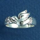 Descending Holy Spirit Dove Christian Sterling Silver Ring