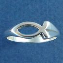 Religious Christian Fish Ichthus Sterling Silver Ring