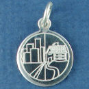 Merit and Accomplishment Badge Humans and Habitats Sterling Silver Charm Pendant