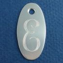 Oval Vertical 42-mm by 20-mm Engravable Disk Sterling Silver Pendant with Single Hole for Cord or Chain