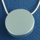 Round 23-mm Engravable 3D Sterling Silver Pendant (chain not included)