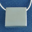 Square 21-mm Engravable 3D Sterling Silver Pendant (chain not included)