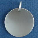 Round Sterling Silver High Polish Engravable 24-mm Pendant