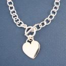 Heart Toggle Bracelet and Chain 7"