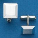 Square Sterling Silver Cuff Link with Brush Finish