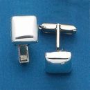 Puffed Square Sterling Silver Cuff Link Engravable Gift