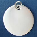 Round 38-mm Engravable Disk Sterling Silver Pendant