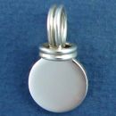 Round 15-mm Engravable Disk Medium Sterling Silver Pendant Double Wire Bail