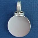 Round 21-mm Engravable Disk Large Sterling Silver Pendant Double Wire Bale
