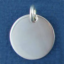 Round with Hold Through Disk Medium 22-mm Engraved Sterling Silver Pendant Personalized Jewelry