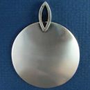 Round Extra Large 43-mm Engraved Sterling Silver Pendant Personalized Jewelry
