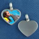 Picture Photo Heart Medium Sterling Silver Charm Pendant Engravable