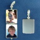 Picture Photo Rectangle Medium Vertical Locket Sterling Silver Charm Pendant Engravable