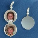 Picture Photo Round Medium Locket Sterling Silver Charm Pendant Engravable